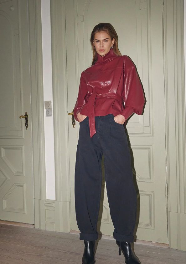 Co'Couture GittCC Funnel Neck Blouse Berry Red Co'Couture GittCC Funnel Neck Blouse Berry Red