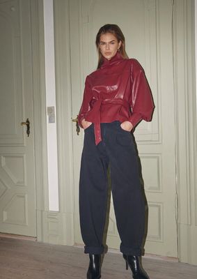 Co'Couture GittCC Funnel Neck Blouse Berry Red Co'Couture GittCC Funnel Neck Blouse Berry Red