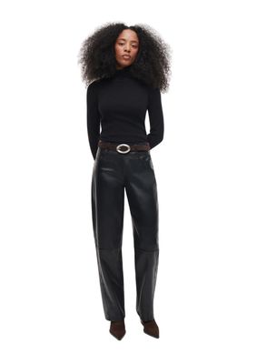 Studio AR AILA Leather Barrel Trousers Black Studio AR AILA Leather Barrel Trousers Black
