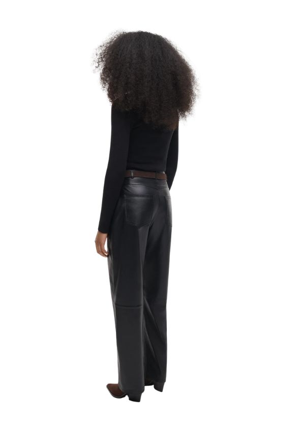 Studio AR AILA Leather Barrel Trousers Black Studio AR AILA
