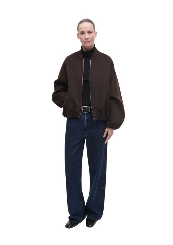 Studio AR AHTI Wool Bomber Jacket Dark Brown