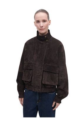 Studio AR WILLOW High Collar Suede Jacket Brown Studio AR WILLOW High Collar Suede Jacket