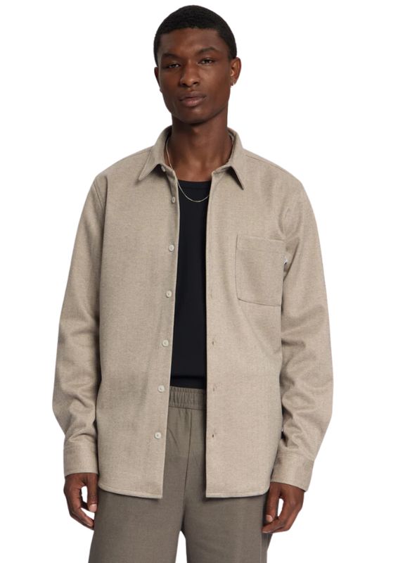 Law of the Sea Troy Soft Herringbone Shirt Greige Law of the Sea Troy Soft Herringbone Shirt Greige