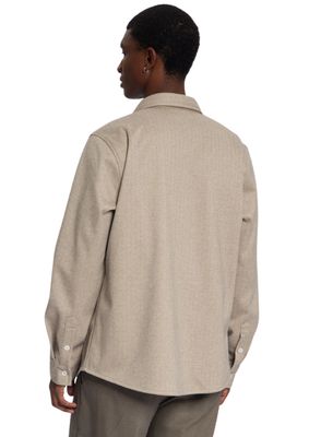 Law of the Sea Troy Soft Herringbone Shirt Greige