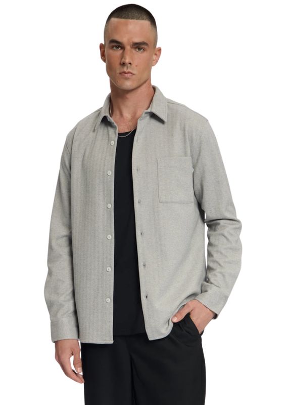 Law of the Sea Troy Soft Herringbone Shirt Grey Melange Law of the Sea Troy Soft Herringbone Shirt Grey Melange