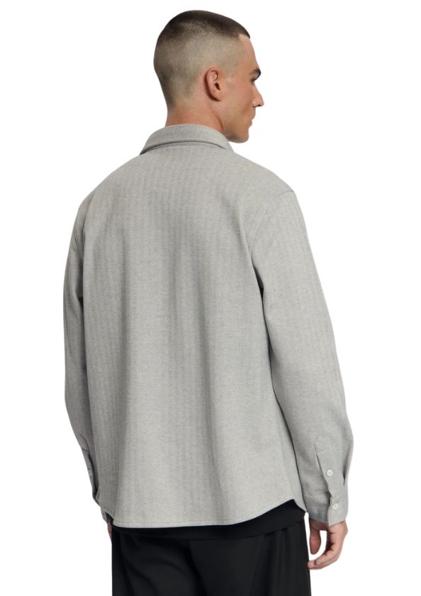 Law of the Sea Troy Soft Herringbone Shirt Grey Melange Law of the Sea Troy