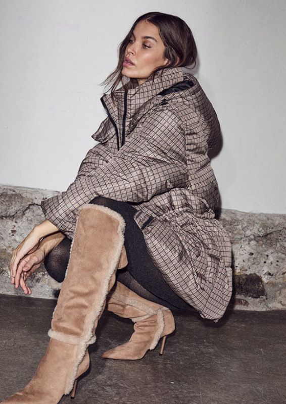 Haute L'Amitié Climb Check Puffer Jacket Brown Check Haute L'Amitié Climb Check Puffer Jacket Brown Check