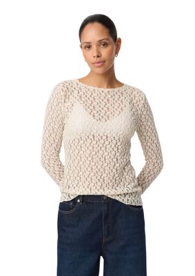 Knit-ted Lacey top Creme