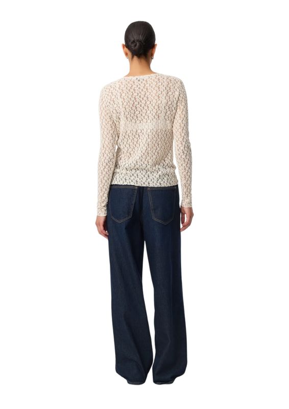 Knit-ted Lacey top Creme