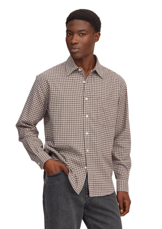 NN07 Deon Casual flannel shirt Sand Check