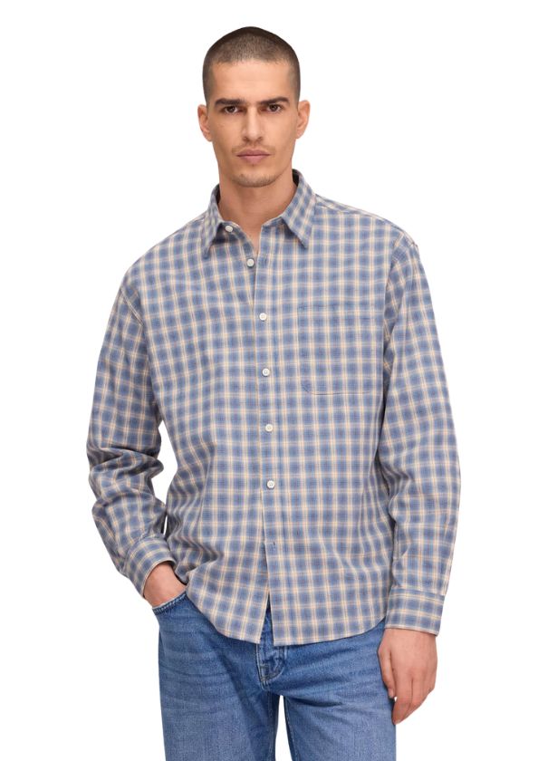 NN07 Deon Casual flannel shirt Blue Check NN07 Deon Casual flannel shirt Blue Check, Maat: M