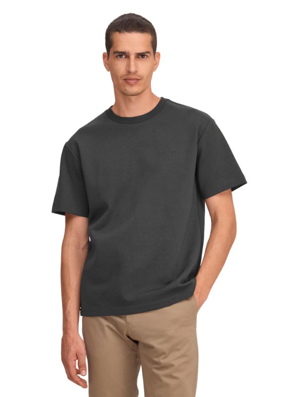 NN07 Nat Heavyweight logo tee Charcoal Mist