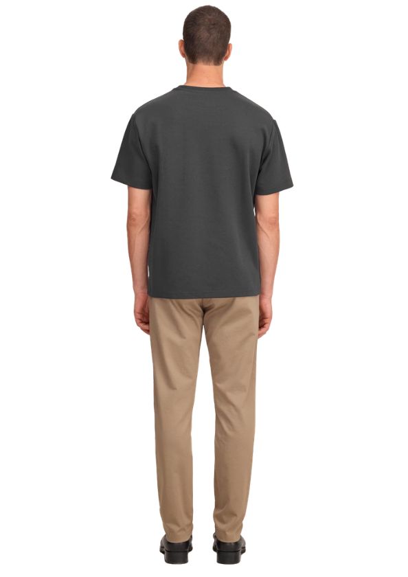 NN07 Nat Heavyweight logo tee Charcoal Mist