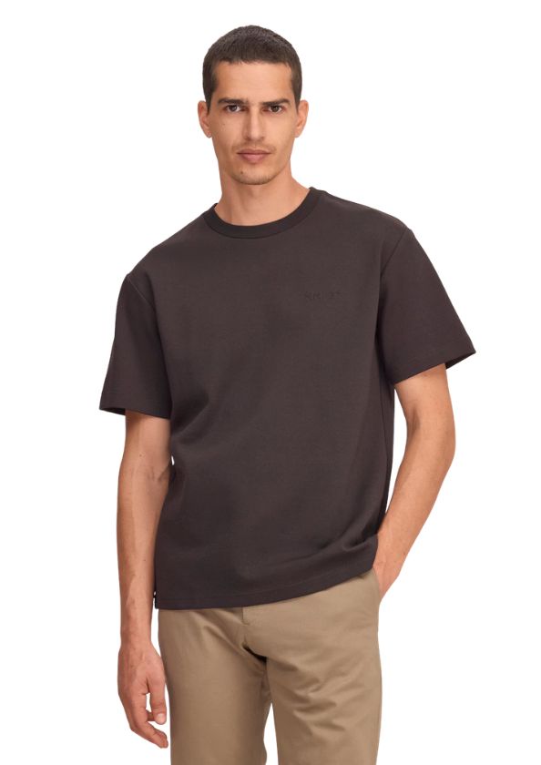NN07 Nat Heavyweight logo tee Deep Truffle NN07 Nat Heavyweight logo tee Deep Truffle, Maat: S