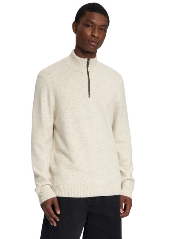 Law of the Sea Lamar Knitted Half Zip Coconut Milk