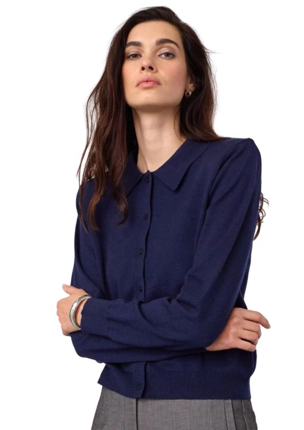 Co'Couture CoryCC Padded LS Cardigan Navy, Maat: XS