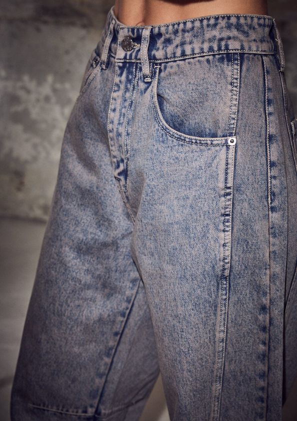 Haute L'Amitié Drew Barrel Panel Tall Jeans Mocca Haute L'Amitié Drew Barrel jeans