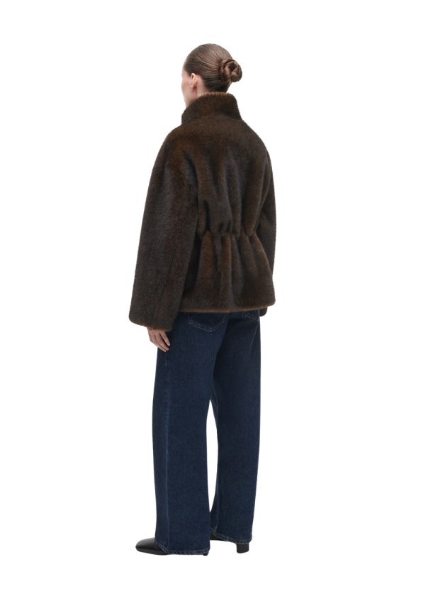 Studio AR Frankie Cinched Waist Faux fur Jacket Choco Studio AR Frankie Cinched Waist Faux fur Jacket Choco