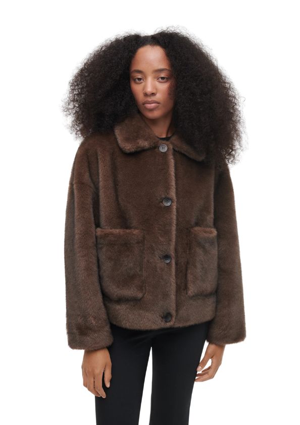 Studio AR FAJE Reversible Faux Fur Jacket Choco Studio AR FAJE Reversible Faux Fur Jacket Choco