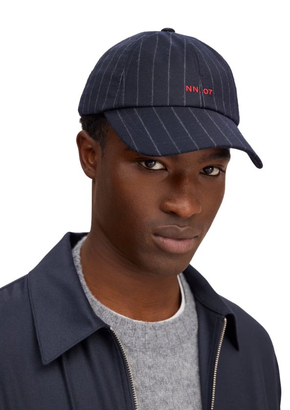NN07 Base Flannel cap Navy Stripe NN07 Base Flannel cap Navy Stripe