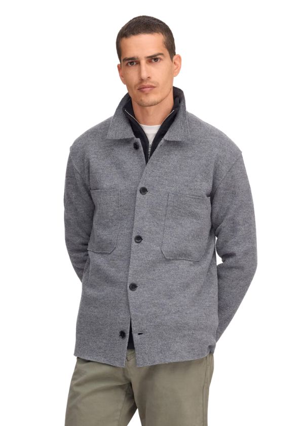NN07 Jonas Boiled Merino Wool overshirt Dark Grey Melange NN07 Jonas Boiled Merino Wool overshirt Dark Grey Melange