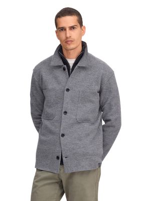 NN07 Jonas Boiled Merino Wool overshirt Dark Grey Melange NN07 Jonas Boiled Merino Wool overshirt Dark Grey Melange