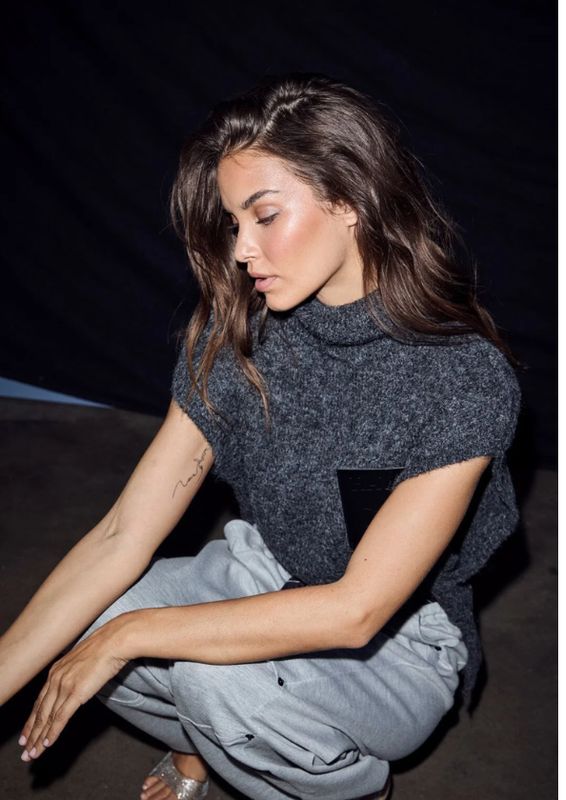 Haute L'Amitié Darcia Pocket Knit Vest Antracit Melange