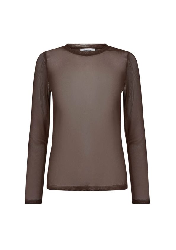 Co'Couture MeshCC O-neck Blouse Brown Co'Couture MeshCC O-neck Blouse Brown