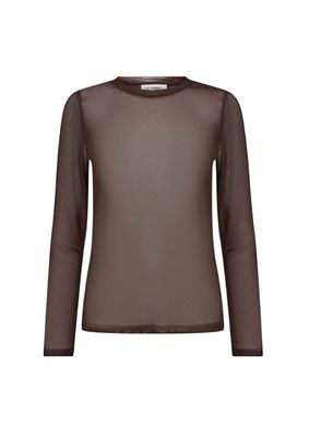 Co'Couture MeshCC O-neck Blouse Brown Co'Couture MeshCC O-neck Blouse Brown