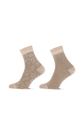 MarcMarcs Women Short Socks Teddy 2-Pack Beige Melange MarcMarcs Women Short Socks Teddy 2-Pack Beige Melange