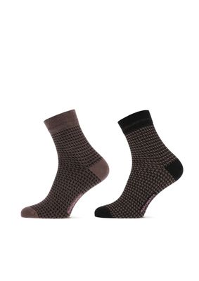 MarcMarcs Women Short Socks Trix 2-Pack black Brown MarcMarcs Women Short Socks Trix 2-Pack black Brown