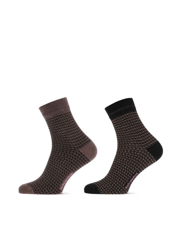 MarcMarcs Women Short Socks Trix 2-Pack black Brown