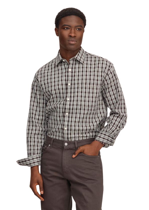 NN07 Deon Mouline shirt Deep Truffle NN07 Deon Mouline shirt Deep Truffle