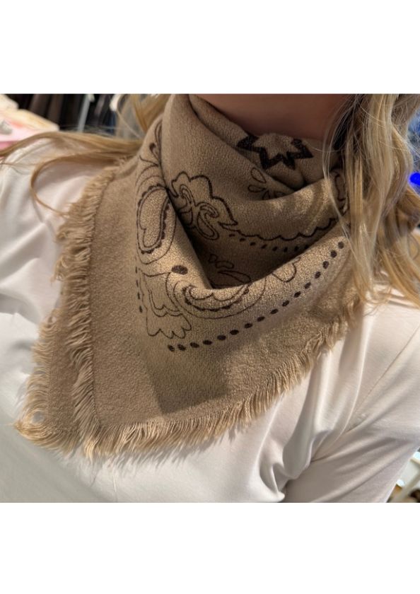 The Scarf Club Bandana Scarf Taupe The Scarf Club Bandana Scarf Taupe