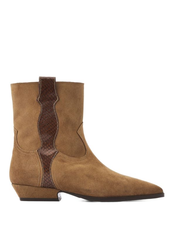 VIA VAI Vive Anna khaki suede enkellaarsjes VIA VAI Vive Anna khaki suede enkellaarsjes