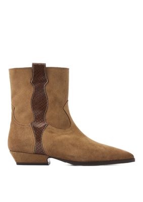 VIA VAI Vive Anna khaki suede enkellaarsjes VIA VAI Vive Anna khaki suede enkellaarsjes
