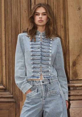 Co'Couture JacksonCC Officer Denim Jacket Bleach Denim