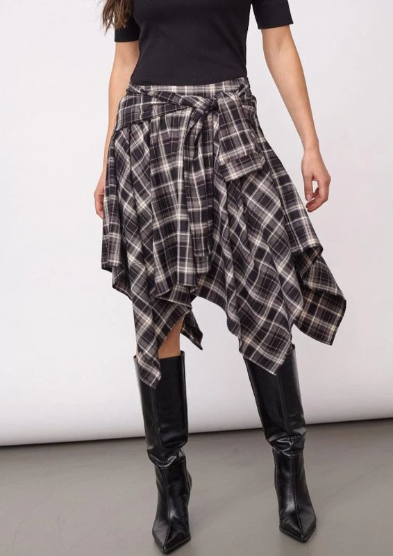 Co'Couture DagnyCC Check Tie Skirt Black