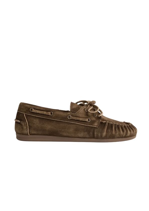 Posa Boat Loafer Wrinkle Brushed Suede Dark brown Posa Boat Loafer Wrinkle Brushed Suede Dark brown