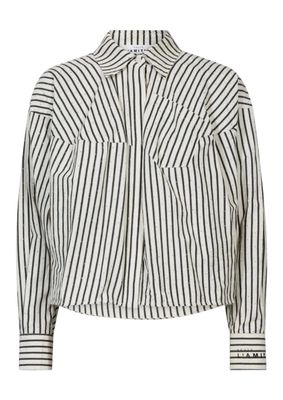 Haute L'Amitie Sophie Mono Stripe Stone Shirt Off White Black