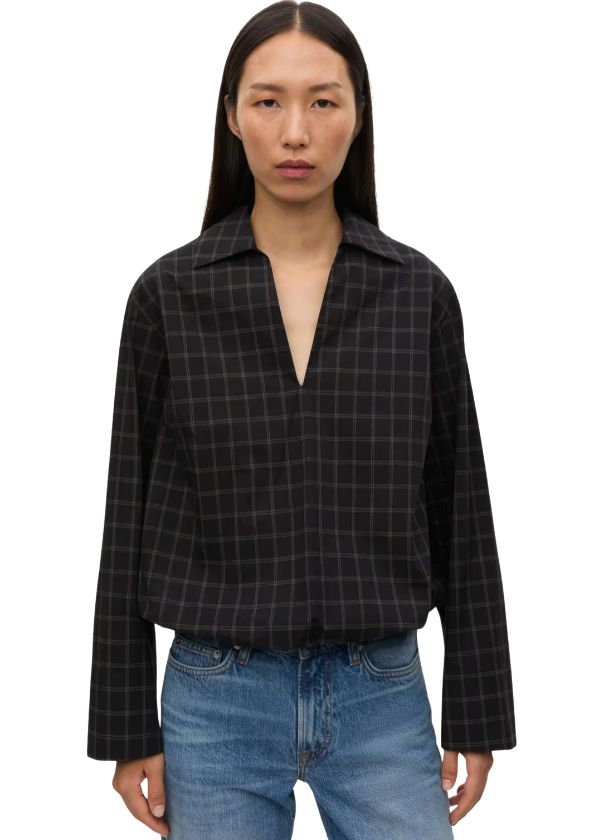 Samsøe Samsøe Sadaphne blouse 15902 Black Ch Samsøe Samsøe Sadaphne blouse 15902 Black Ch, Maat: XS