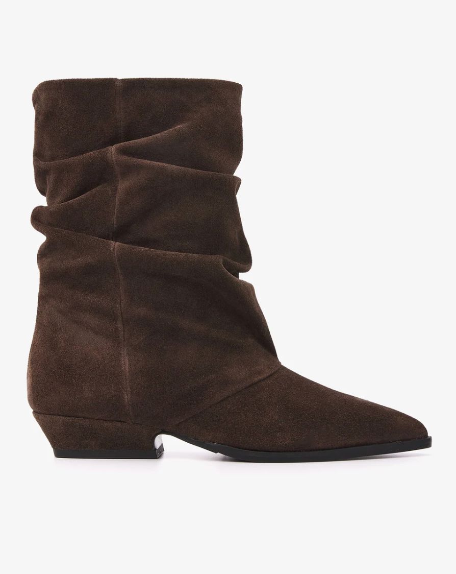 VIA VAI Vive Joan bruin suede enkellaarsje VIA VAI Vive Joan bruin suede enkellaarsje