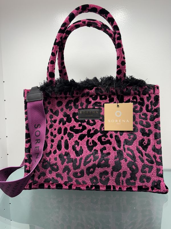 Tote Bag leopard magenta Med