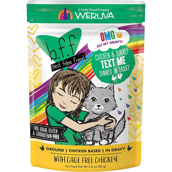 WERUVA OMG BFF - CHICKEN &amp; TURKEY - TEXT ME 2.8OZ POUCH