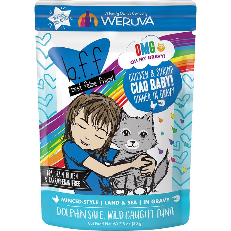 WERUVA BFF OMG - CHICKEN &amp; SHRIMP - CIAO BABY 3OZ POUCH