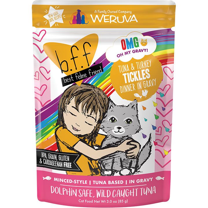 WERUVA BFF OMG - TUNA &amp; TURKEY - TICKLES 3OZ POUCH