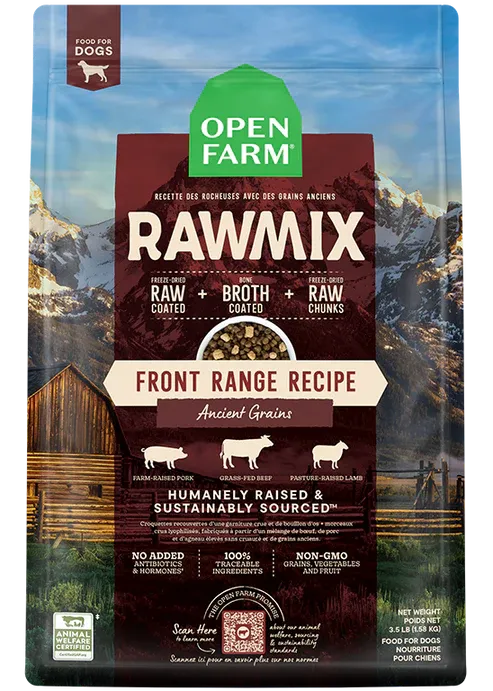 OPEN FARM DOG 20# GF RAW MIX FRONT RANGE