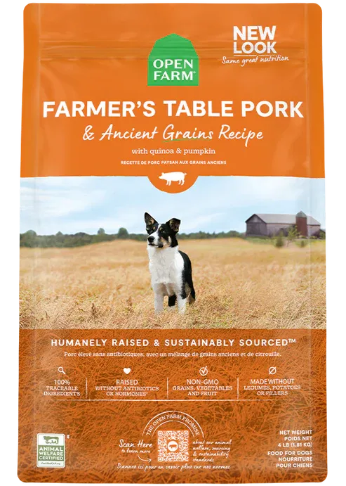 OPEN FARM DOG 22# FARMER&#39;S TABLE PORK GF