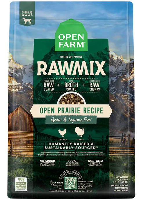 OPEN FARM DOG 3.5# GF RAW MIX PRARIE