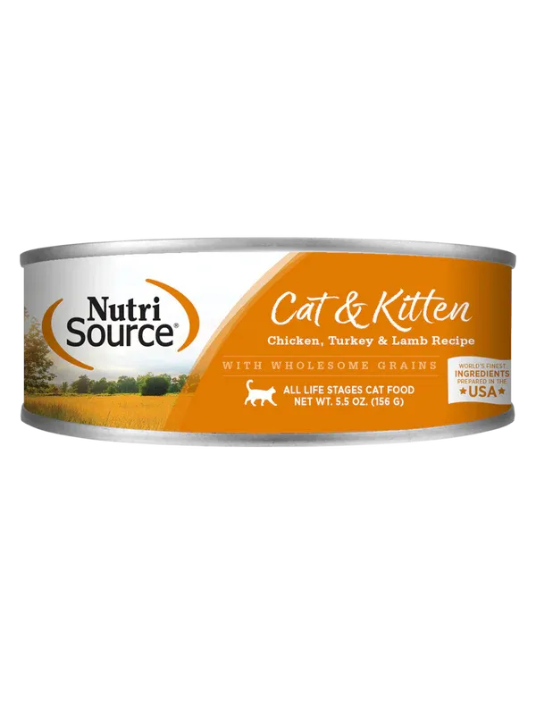 NUTRISOURCE CAT 5.5OZ CHICKEN, TURKEY &amp; LAMB PATE